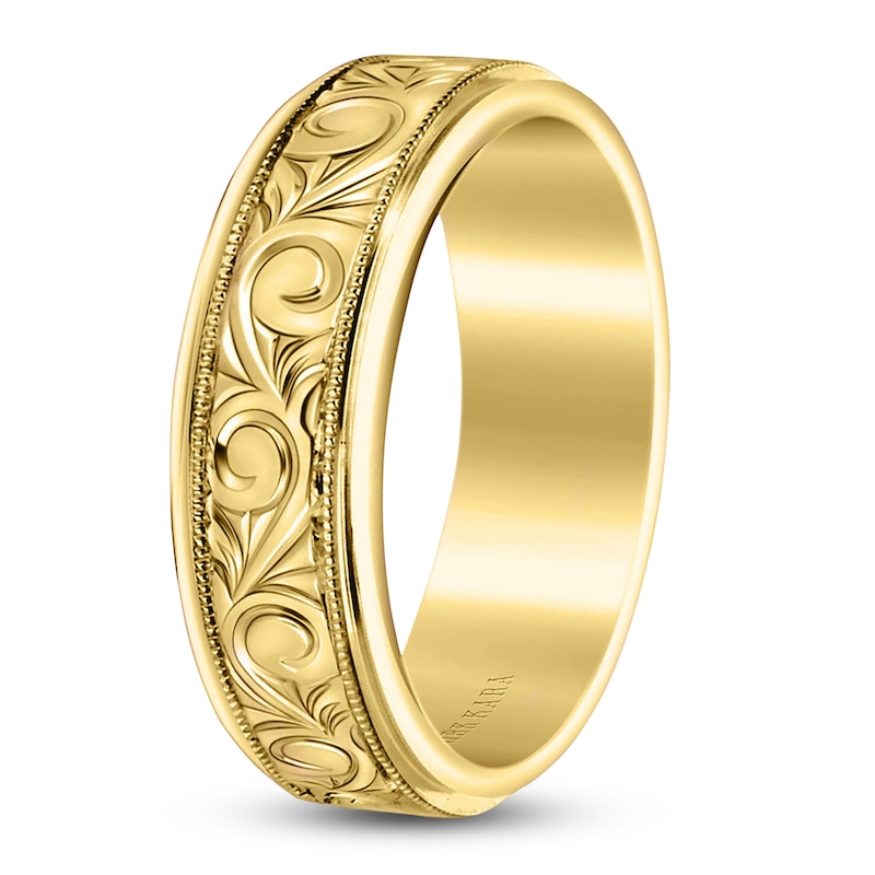 Main Image 2 of Previously Owned Kirk Kara Men's Engraved Wedding Band 18K Yellow Gold
