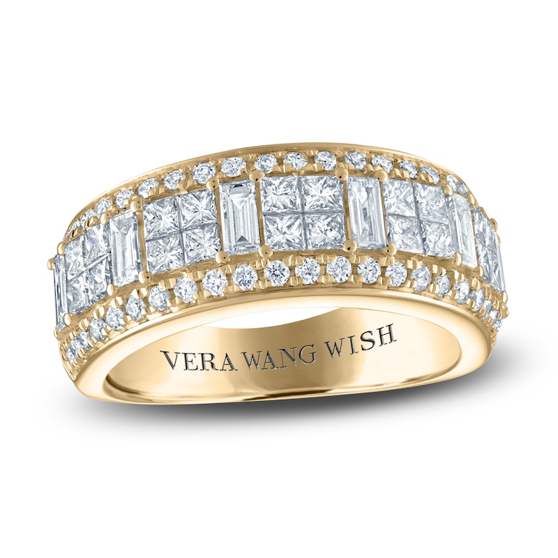 Main Image 1 of Previously Owned Vera Wang WISH Diamond Anniversary Band 1-1/2 ct tw Baguette/Princess/ Round 18K Yellow Gold