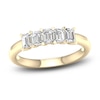 Thumbnail Image 1 of Previously Owned Diamond 5-Stone Anniversary Band 1 ct tw Emerald 14K Yellow Gold