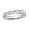 Thumbnail Image 1 of Previously Owned Kirk Kara Engraved Diamond Wedding Band 1/8 ct tw Baguette/Round 14K White Gold