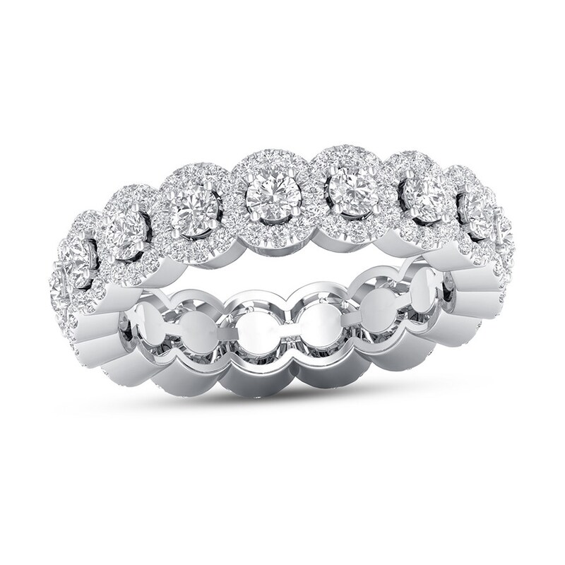 Main Image 1 of Previously Owned Diamond Eternity Band 1-1/2 ct tw Round 14K White Gold