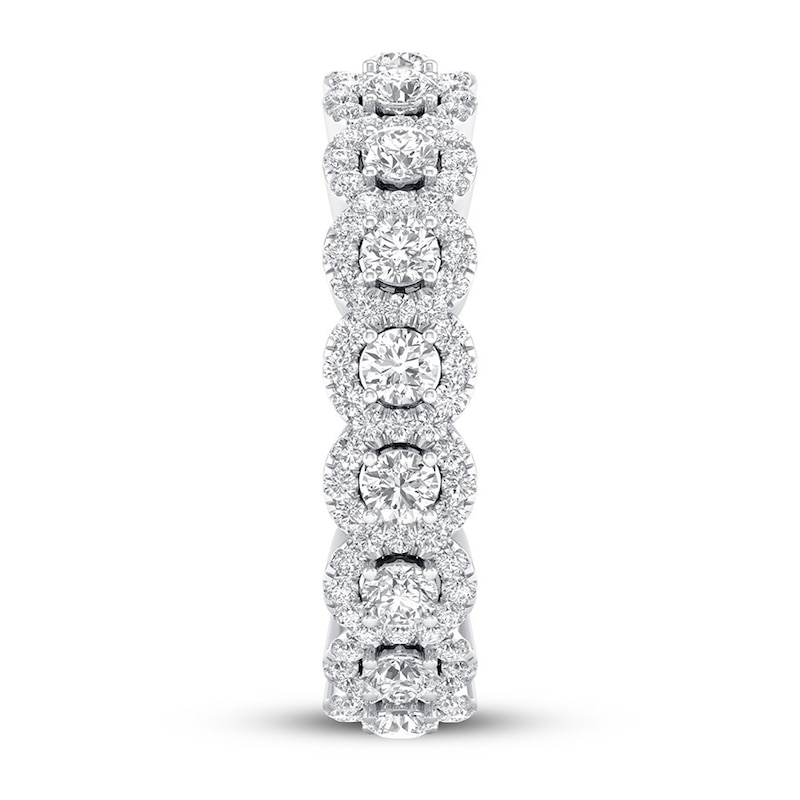Main Image 3 of Previously Owned Diamond Eternity Band 1-1/2 ct tw Round 14K White Gold