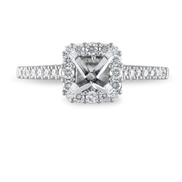 Previously Owned Vera Wang WISH Engagement Ring Setting 3/4 ct tw Round Diamonds 14K White Gold
