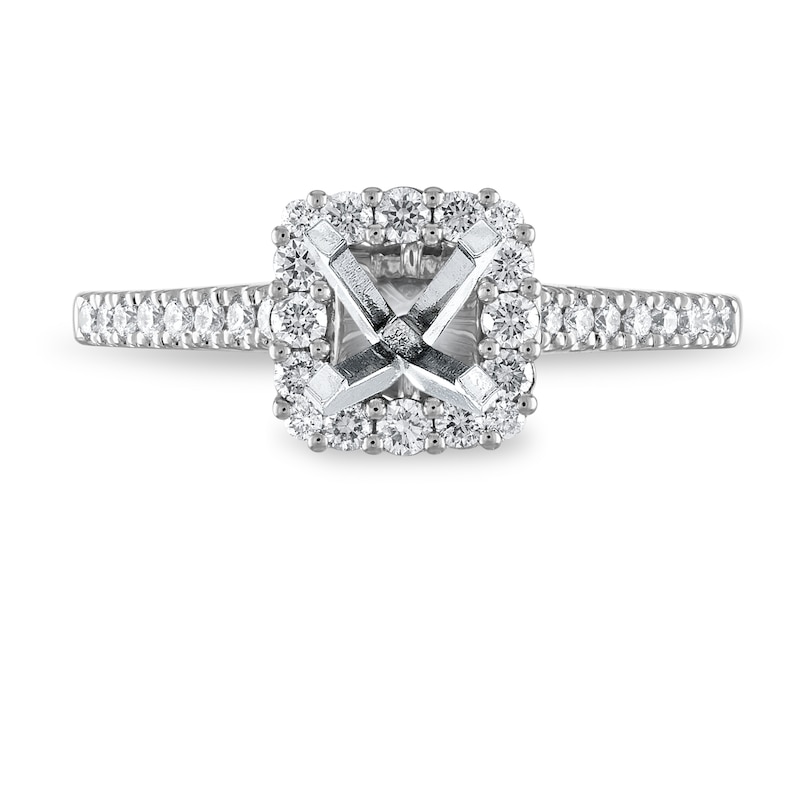 Main Image 1 of Previously Owned Vera Wang WISH Engagement Ring Setting 3/4 ct tw Round Diamonds 14K White Gold