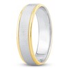 Thumbnail Image 2 of Previously Owned Men's High-Polish Textured Wedding Band 14K Two-Tone Gold 5.5mm
