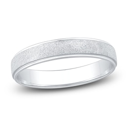 Previously Owned Men's Sandblasted Wedding Band 14K White Gold 4mm
