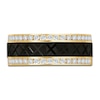 Thumbnail Image 3 of Previously Owned Men's Certified Diamond Black Pattern Wedding Band 1/2 ct tw 14K Yellow Gold