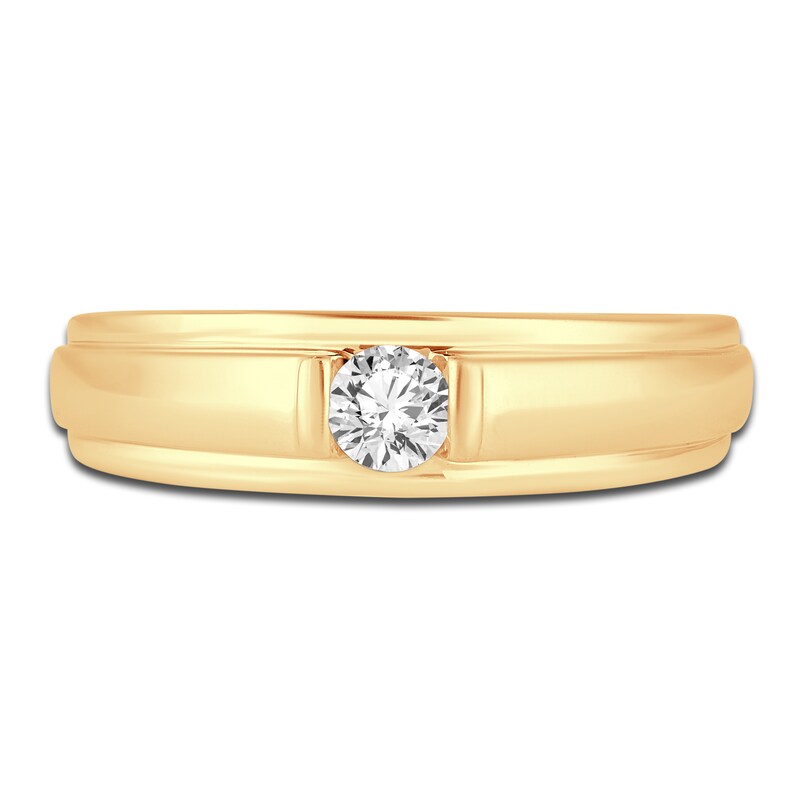 Main Image 3 of Previously Owned Men's Diamond Wedding Band 1/4 ct tw Round 14K Yellow Gold (I/I1)