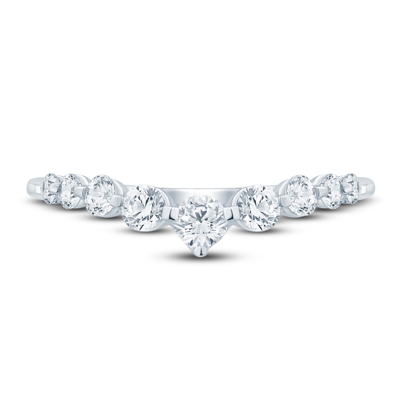 Main Image 3 of Previously Owned Diamond Contour Anniversary Band 1/2 ct tw Round 14K White Gold