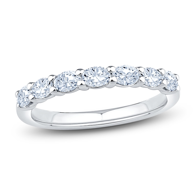 Main Image 1 of Previously Owned Certified Oval-Cut Diamond Anniversary Ring 5/8 ct tw 14K White Gold