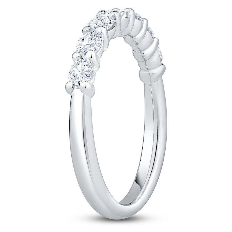 Main Image 2 of Previously Owned Certified Oval-Cut Diamond Anniversary Ring 5/8 ct tw 14K White Gold