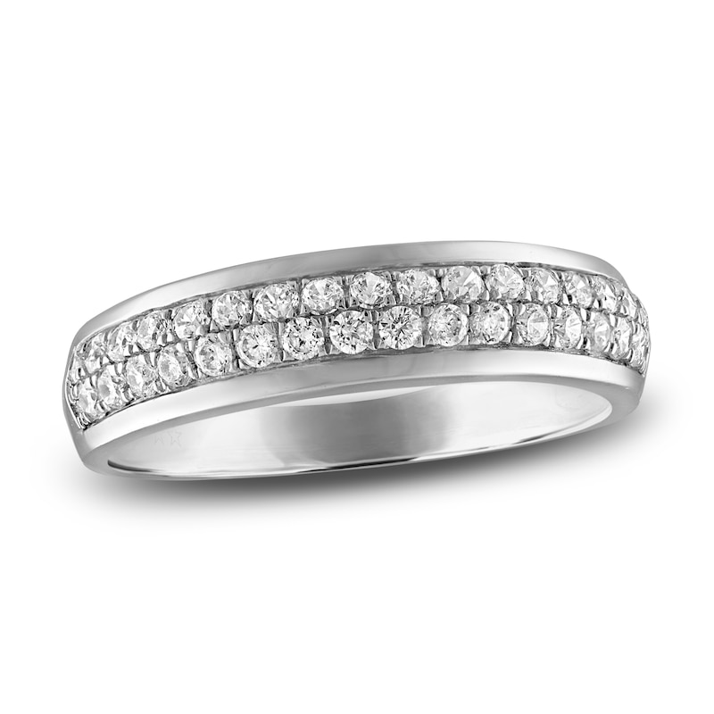 Main Image 1 of Previously Owned Diamond Pave Wedding Band 1/2 ct tw 14K White Gold 5.0mm