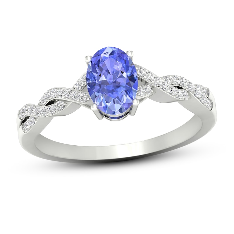Main Image 1 of Previously Owned Tanzanite Ring 1/10 ct tw Diamonds 10K White Gold