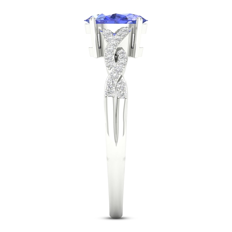 Main Image 2 of Previously Owned Tanzanite Ring 1/10 ct tw Diamonds 10K White Gold