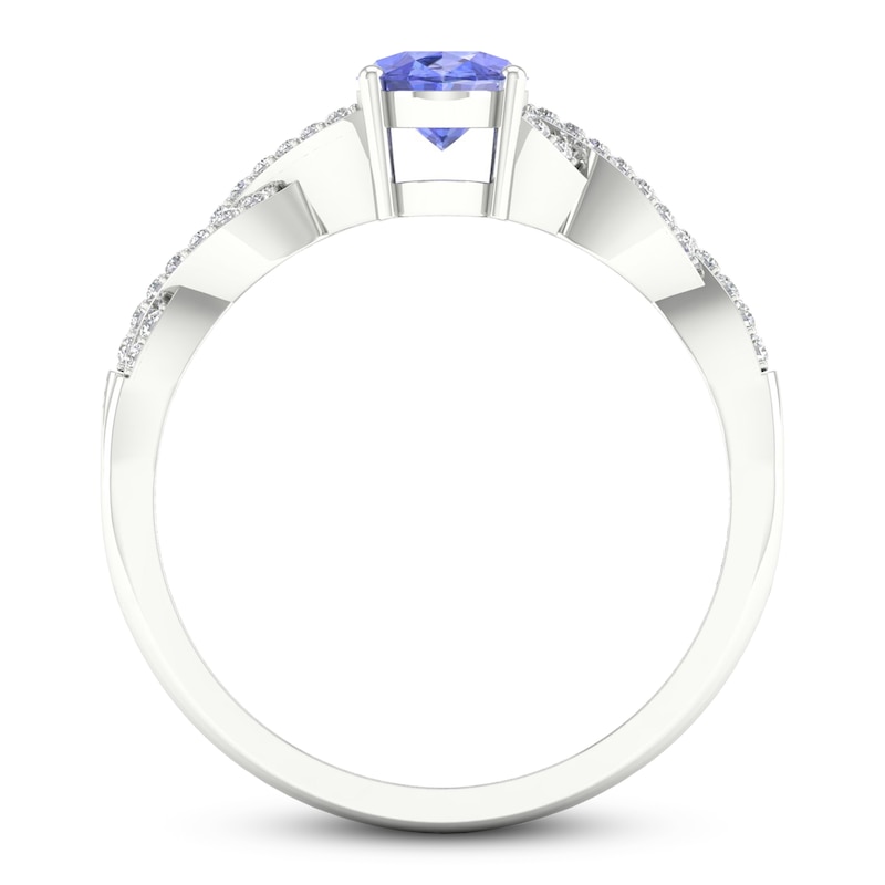 Main Image 3 of Previously Owned Tanzanite Ring 1/10 ct tw Diamonds 10K White Gold