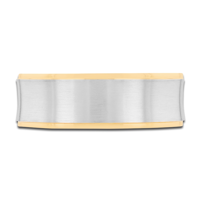 Main Image 3 of Previously Owned Men's High-Polish Wedding Band 14K Two-Tone Gold 7.0mm
