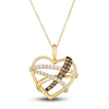 Thumbnail Image 1 of Previously Owned Le Vian Wrapped In Chocolate Diamond Heart Necklace 1/2 ct tw Round 14K Honey Gold 19"