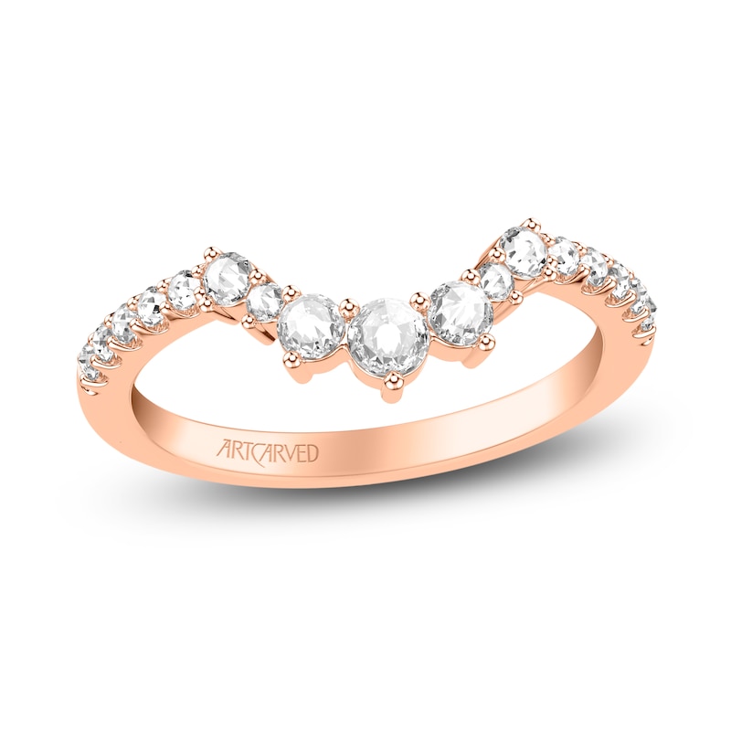 Main Image 1 of Previously Owned ArtCarved Rose-Cut Diamond Anniversary Band 1/3 ct tw 14K Rose Gold