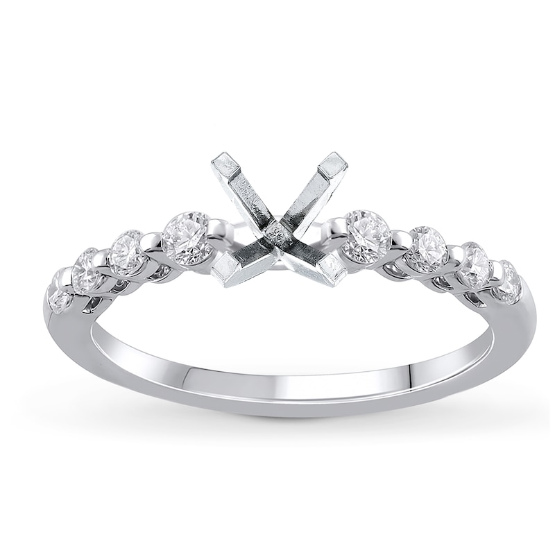 Main Image 1 of Previously Owned Diamond Engagement Ring Setting 1/3 ct tw Round 14K White Gold