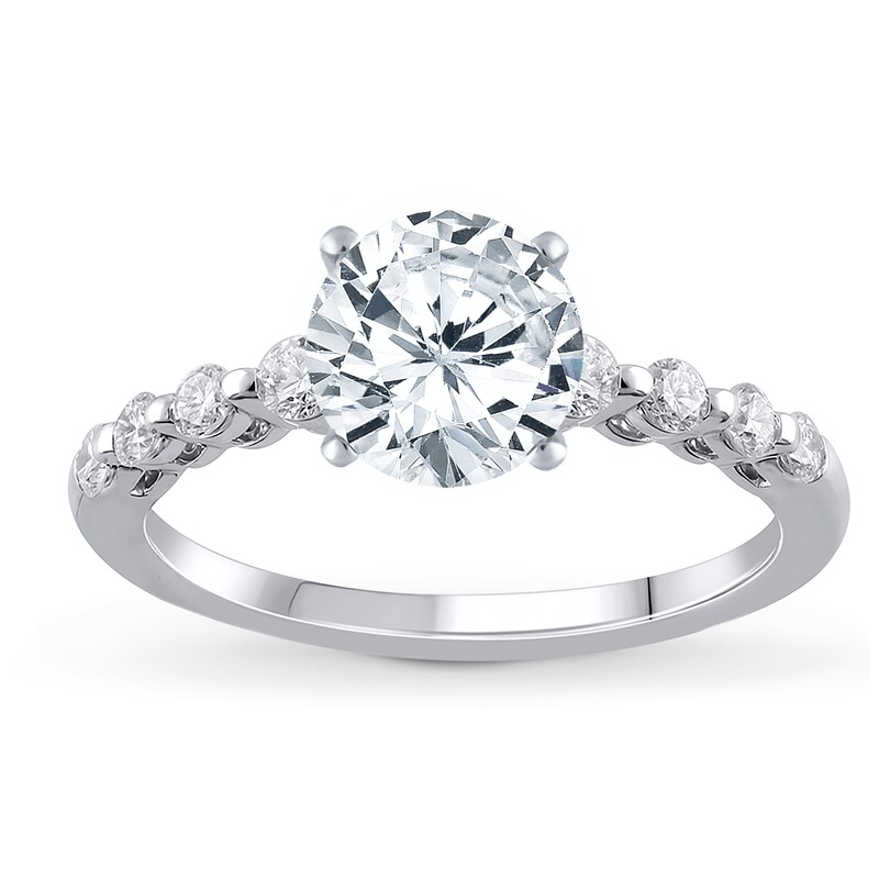 Main Image 3 of Previously Owned Diamond Engagement Ring Setting 1/3 ct tw Round 14K White Gold