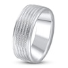 Thumbnail Image 2 of Previously Owned Men's Diamond-Cut Wedding Band 14K White Gold 8.0mm