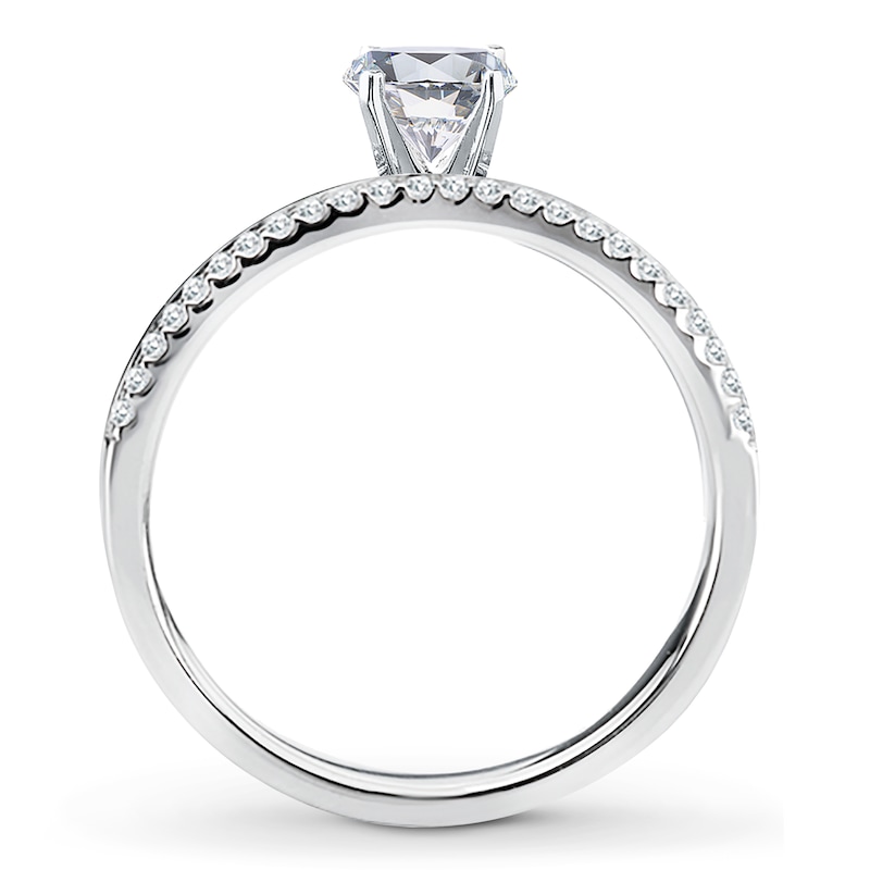 Main Image 2 of Previously Owned Diamond Engagement Ring Setting 1/5 ct tw Round Platinum
