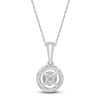 Thumbnail Image 3 of Previously Owned Diamond Halo Pendant Necklace 1/6 ct tw 10K White Gold