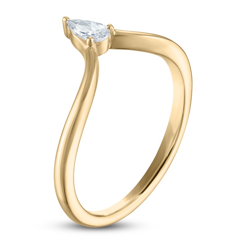 Main Image 2 of Previously Owned Pear-Shaped Diamond Contour Ring 1/5 ct tw 14K Yellow Gold