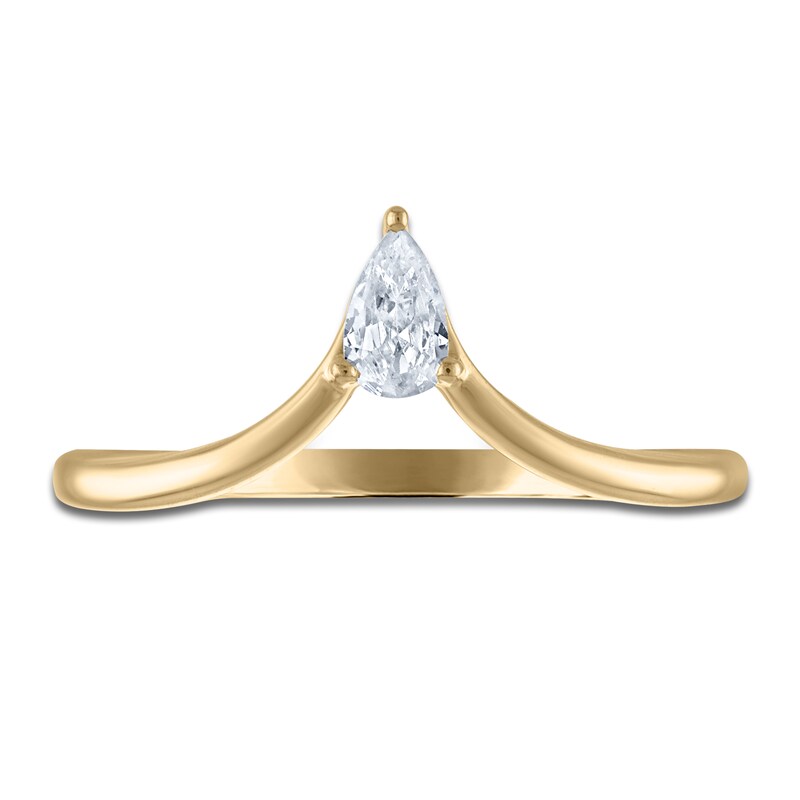 Main Image 3 of Previously Owned Pear-Shaped Diamond Contour Ring 1/5 ct tw 14K Yellow Gold