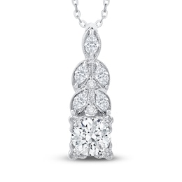 Previously Owned Marquise & Round Diamond Pendant Necklace 5/8 ct tw 14K White Gold
