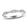 Thumbnail Image 1 of Previously Owned Round & Baguette-Cut Diamond Stackable Anniversary Band 1/8 ct tw 14K White Gold