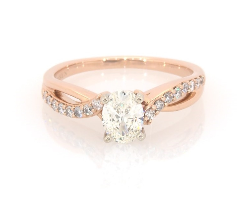 Main Image 1 of Previously Owned Oval-Cut Diamond Engagement Ring 7/8 ct tw 14K Rose Gold Size 7