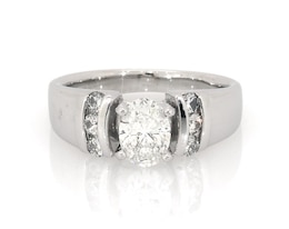 Previously Owned Oval-Cut Diamond Engagement Ring 1 ct tw 14K White Gold Size 6