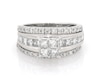 Thumbnail Image 1 of Previously Owned Princess-Cut Quad Diamond Bridal Set 1-7/8 ct tw 14K White Gold Size 6.25