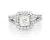 Thumbnail Image 1 of Previously Owned Cushion-Cut Diamond Double Halo Engagement Ring 2-1/2 ct tw 14K White Gold Size 8.25