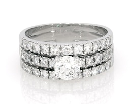 Previously Owned Round-Cut Diamond Bridal Set 1-1/2 ct tw 14K White Gold Size 7.5