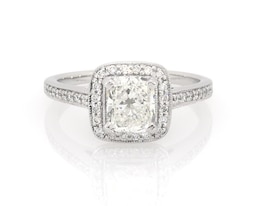 Previously Owned Cushion-Cut Diamond Engagement Ring 1-1/8 ct tw 14K White Gold Size 6