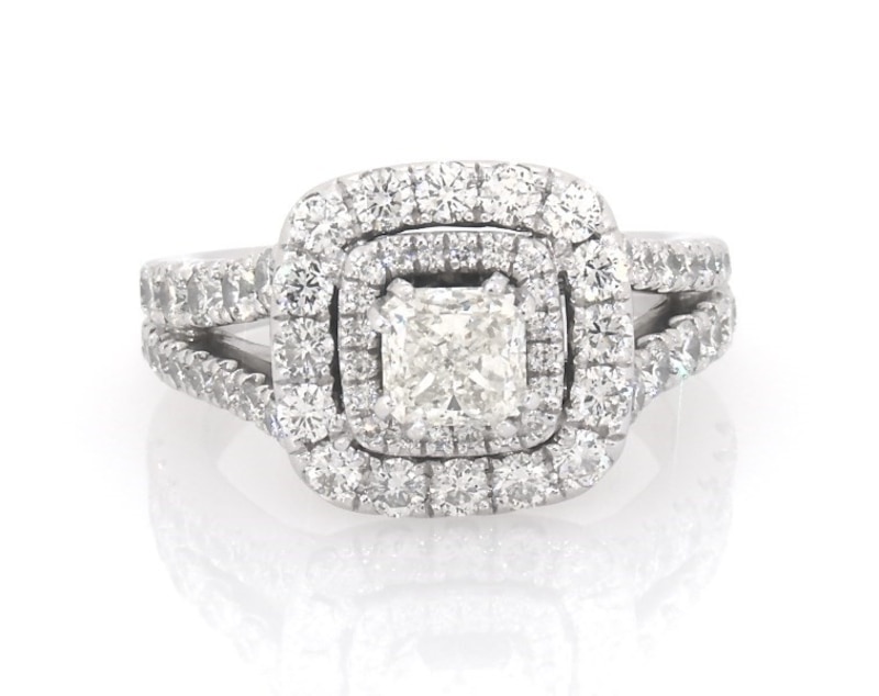 Main Image 1 of Previously Owned Radiant-Cut Diamond Engagement Ring 2 ct tw 14K White Gold Size 6