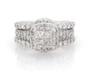 Thumbnail Image 1 of Previously Owned Princess-Cut Quad Diamond Bridal Set 2-3/8 ct tw 14K White Gold Size 8