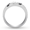 Thumbnail Image 2 of Previously Owned Men's Band 1/2 ct tw Black & White Diamonds 14K White Gold