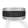Thumbnail Image 1 of Previously Owned Black & White Diamond Men's Ring 1-1/2 ct tw 10K White Gold