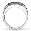 Thumbnail Image 2 of Previously Owned Black & White Diamond Men's Ring 1-1/2 ct tw 10K White Gold