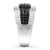 Thumbnail Image 3 of Previously Owned Black & White Diamond Men's Ring 1-1/2 ct tw 10K White Gold