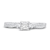 Thumbnail Image 3 of Previously Owned Diamond 3-Stone Engagement Ring 5/8 ct tw Princess/Round 14K White Gold