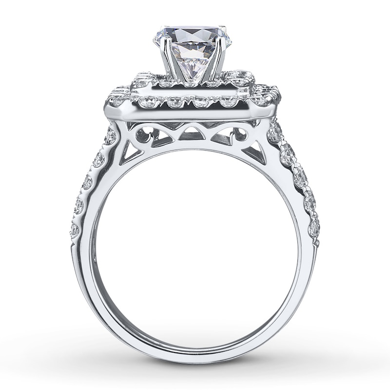 Main Image 2 of Previously Owned Diamond Ring Setting 1-1/2 ct tw Round-cut 14K White Gold