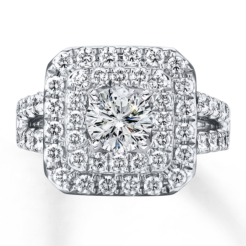 Main Image 3 of Previously Owned Diamond Ring Setting 1-1/2 ct tw Round-cut 14K White Gold