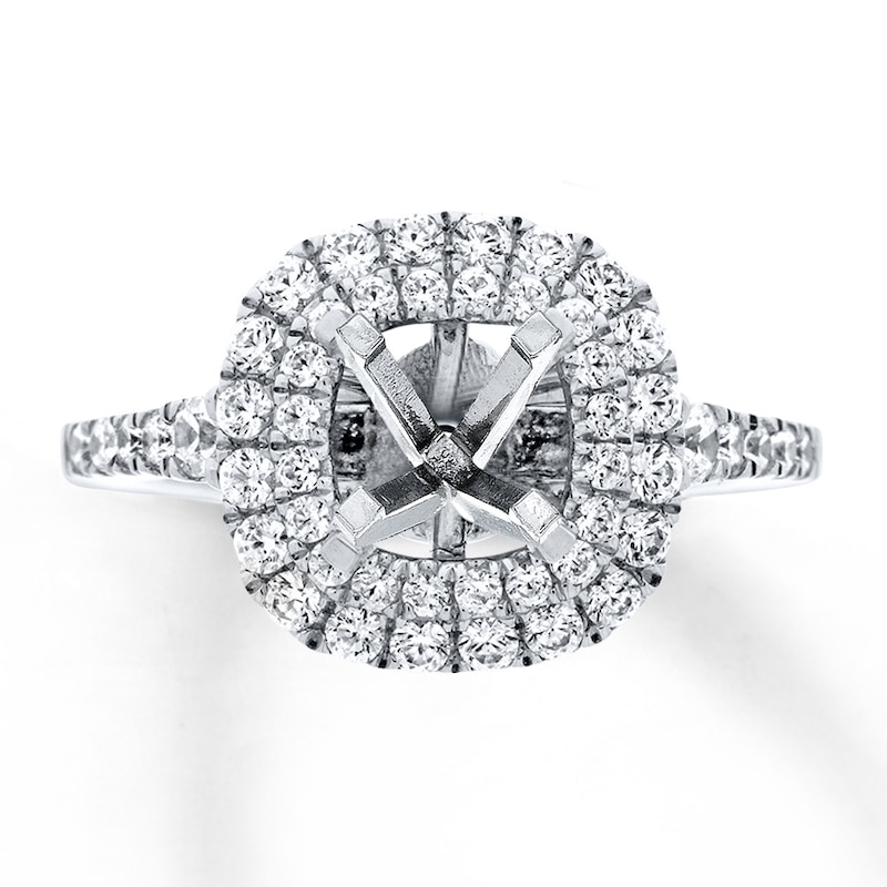 Main Image 1 of Previously Owned Diamond Ring Setting 3/4 carat tw Round 14K White Gold