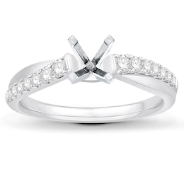 Previously Owned Diamond Engagement Ring Setting 1/3 ct tw Round Platinum