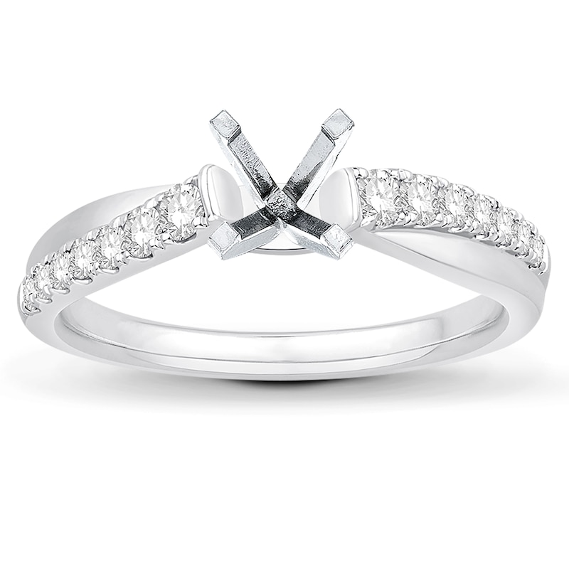 Main Image 1 of Previously Owned Diamond Engagement Ring Setting 1/3 ct tw Round Platinum