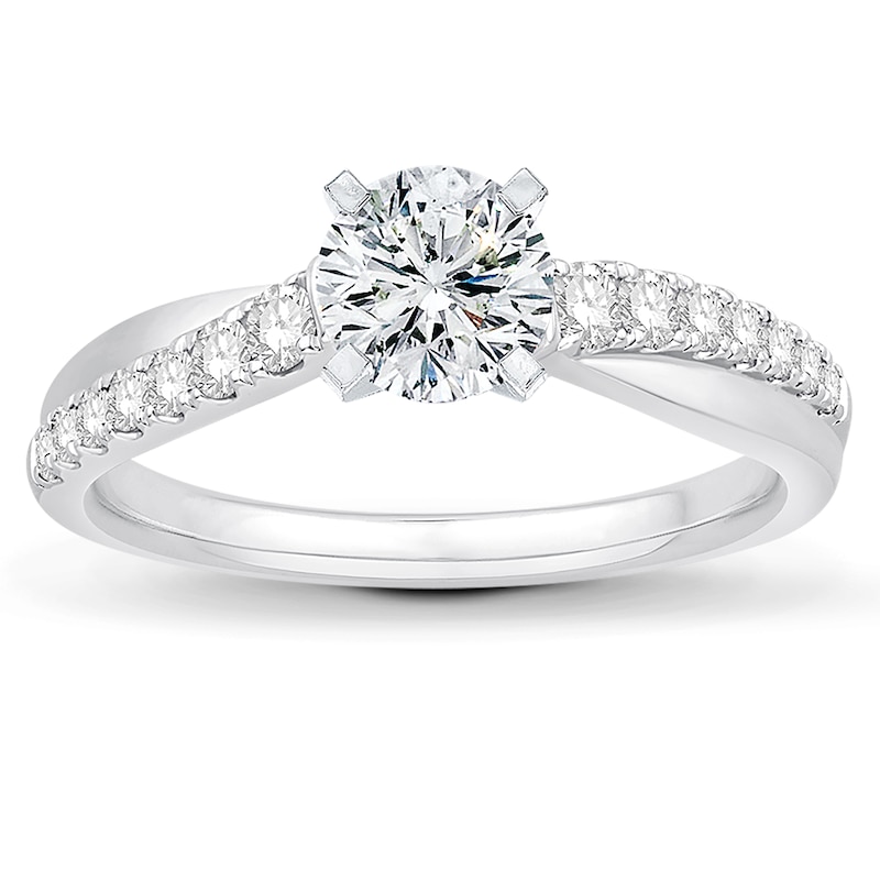 Main Image 3 of Previously Owned Diamond Engagement Ring Setting 1/3 ct tw Round Platinum